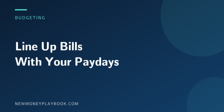Illustration for a guide to building a budget calendar that lines bills up with paydays, showing the article title on a dark background