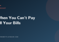 Illustration for a guide to triaging bills when you cannot pay them all, with the article title on a dark slate background