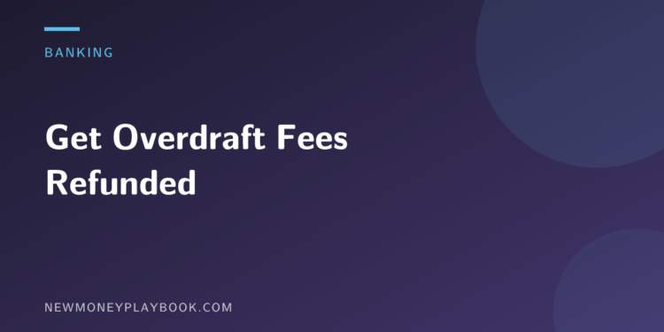 Illustration for a guide to getting overdraft fees refunded, showing the article title on a dark background