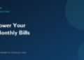 Illustration for a guide to how to lower your monthly bills, showing the article title on a dark background
