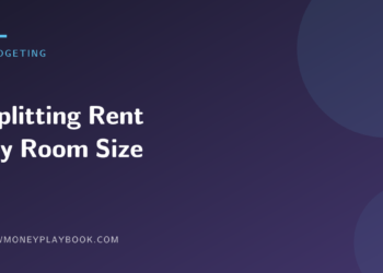 Illustration for a guide to splitting rent when one bedroom is bigger, showing the article title on a dark background