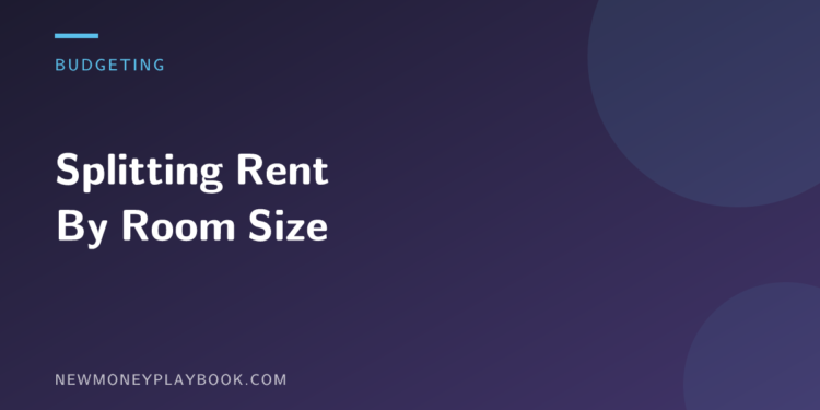 Illustration for a guide to splitting rent when one bedroom is bigger, showing the article title on a dark background
