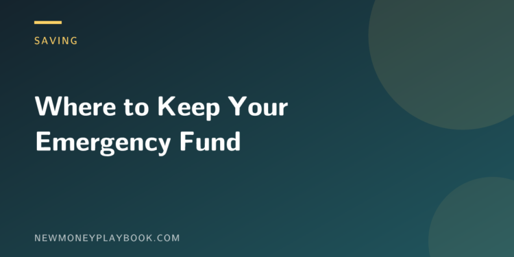 Illustration for a guide to where to keep your emergency fund, showing the article title on a dark background